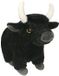 Sandy Stier/koe knuffel - zwart - pluche - 21 cm