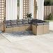 Prolenta Maison Exclusive - Tuinset voor de tuin, 9-delig, met kussens, beige, gemaakt van polyrotan