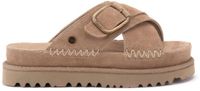 Warmbat Wondai Suede Instappers Dames Lichtbruin Maat 40