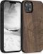 kwmobile telefoonhoesje geschikt voor Apple iPhone 13 - Hoesje met bumper - hout - In donkerbruin Vintage Kompas design