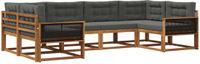 vidaXL - Acacia Hout Bank Loungeset 6-zits Natuurlijk en Antraciet