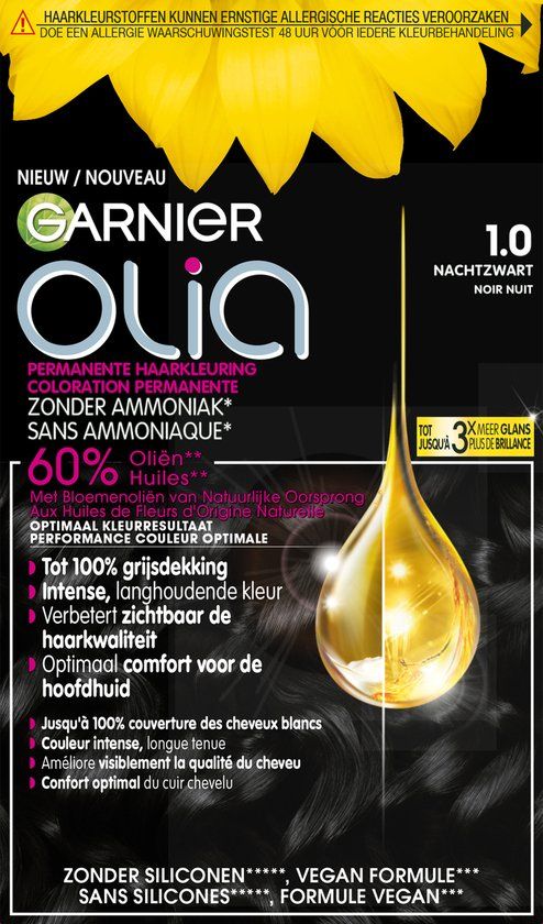 Garnier Olia Zwart 1.0 - Permanente Haarkleuring Zonder Ammoniak - Zwart