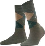 Burlington Melange Marylebone gedessineerd wol sokken dames blauw - maat 36-41