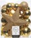Decoris Kerstballen Mix Met Piek Box 33 Stuks Licht Goud