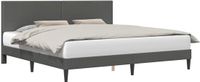 vidaXL Bedframe met hoofdeinde Donkergrijs 200 x 200 cm Corduroy stof