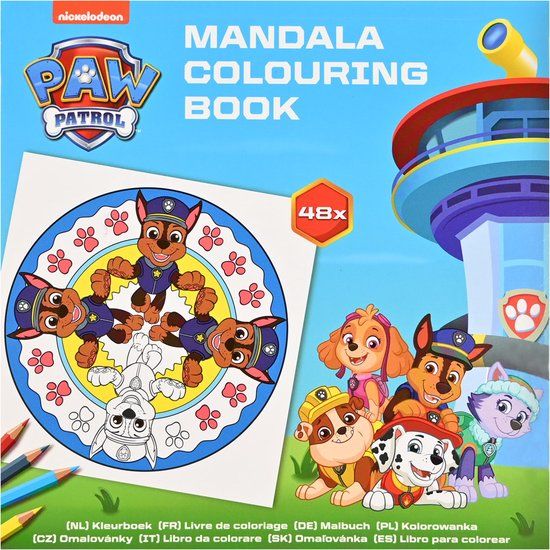 WIns-Holland B.V. Paw Patrol Mandala Kleurboek - Paw Patrol Kleurboek voor Kinderen - 48 Pagina's - Vanaf 3 jaar