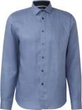 s.Oliver BLACK LABEL s.Oliver Hemd Lange mouw Blauw Linnen Regular Fit