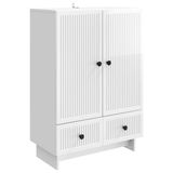 vidaXL Dressoir Hoogglans Wit 66 x 34,5 x 95 cm Geconstrueerd hout