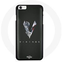 Maniacase Hoesje voor Iphone 4 Vikings serie seizoen 6 logo V zwaard grijs zwarte achtergrond
