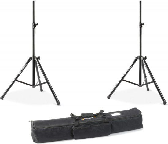 Vonyx Pro speakerstandaard set - Twee speakerstatieven tot 80kg belastbaar met draagtas