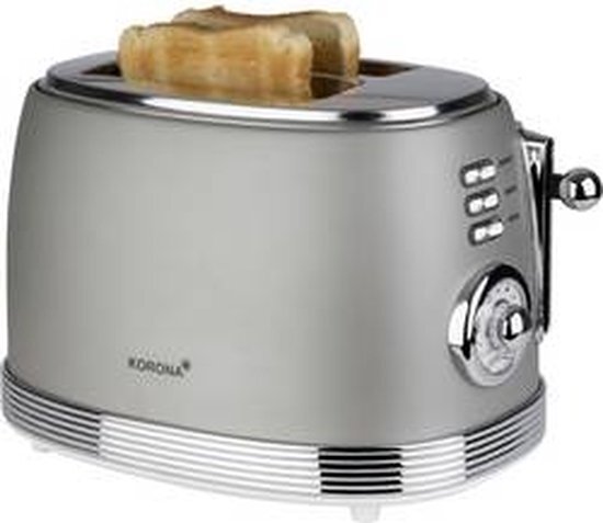 korona Retro Tostapane Funzione toast, Con griglia scaldabriosche Grigio