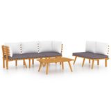 vidaXL 5-delige Loungeset - Acaciahout - Bruin