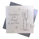 White Cotton Cards Trouwkaart, Geloften Vernieuwing, Fluiten Handgemaakte BD189