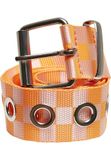 Urban Classics Checker met Eyelets Riem S/M Oranje/Wit