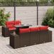 Maison Exclusive - Ensemble de meubles de jardin 6 pièces avec canapé, coussins inclus, en polyrotin marron avec un cadre en bois d'acacia