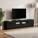 Prolenta Maison Exclusive Meuble TV LED exclusif - Modèle HOORN - 3 pièces - Bois composite noir