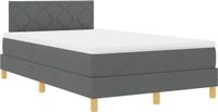 vidaXL Boxspring bed met kussen Donkergrijs 120 x 200 cm Stof