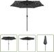 vidaXL Parasol met LED-verlichting en aluminium paal 270 cm antraciet