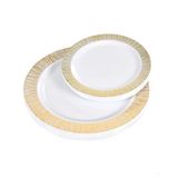 Homéa Bestekset met 24 herbruikbare borden, D19 cm en D26 cm, goudkleurig