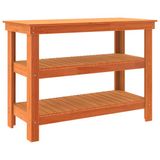 vidaXL Werkbank met plank 110,5 x 50 x 80 cm massief grenenhout