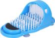 Brosse pour pieds sans marque - Douche - Nettoyeur de pieds simple - Soulage la pression avec des ventouses pour la baignoire - Bleu