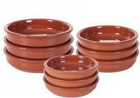 Zaragossa Tapas schaaltjes - 18-14-10 cm - 9x stuks - hapjes serveerschalen - borden - bakjes - ovenschalen - terracotta