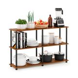 Furinno Turn-N-Tube 3-laags dubbel formaat opslag display rek, licht kers/zwart