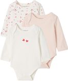 Vertbaudet Set van 3 babybody's met lange mouwen ecru