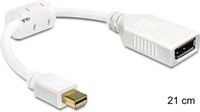 Delock 0403315 DisplayPort Adapter [1x Mini-DisplayPort stekker - 1x DisplayPort bus] Wit Met Ferrietkern