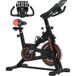 Vélo d'appartement avec volant de 8 kg et écran LCD, en acier et ABS, 103x53x100-114 cm, rouge et noir