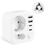 Reisadapter Australië adapter China Italië met 3 USB A + 1 USB-C reisadapter voor Nieuw-Zeeland, Argentinië, adapter Australië