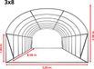 TOOLPORT Tunnelkas 3x8m PE-zeil 180g/m² blanc transparent