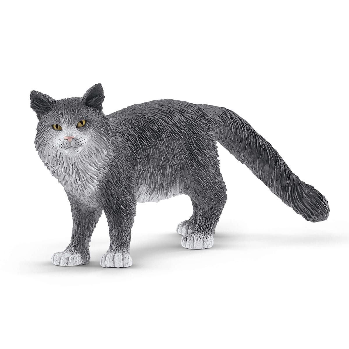 Schleich Farm World Maine Coon Cat - Toy Figure - Ages 3-8