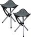 Sunnydays Trépied tabouret - 2x - pliable - anthracite - métal - 32 x 43 cm