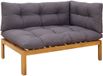 vidaXL Canapé d'angle Acacia naturel et gris foncé