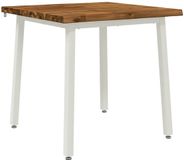 vidaXL Eettafel Massief Acaciahout Natuurlijk en Wit 70 x 70 x 75 cm