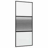 vidaXL Porte en verre 90 x 2 x 205 cm aluminium noir