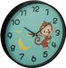 Merkloos Relaxdays kinderklok aap - Wandklok - Analoog - Ø 29,5 cm - Turquoise