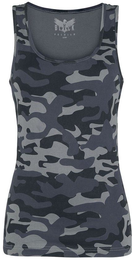 Black Premium by EMP Grijze camouflage top - Dames - M