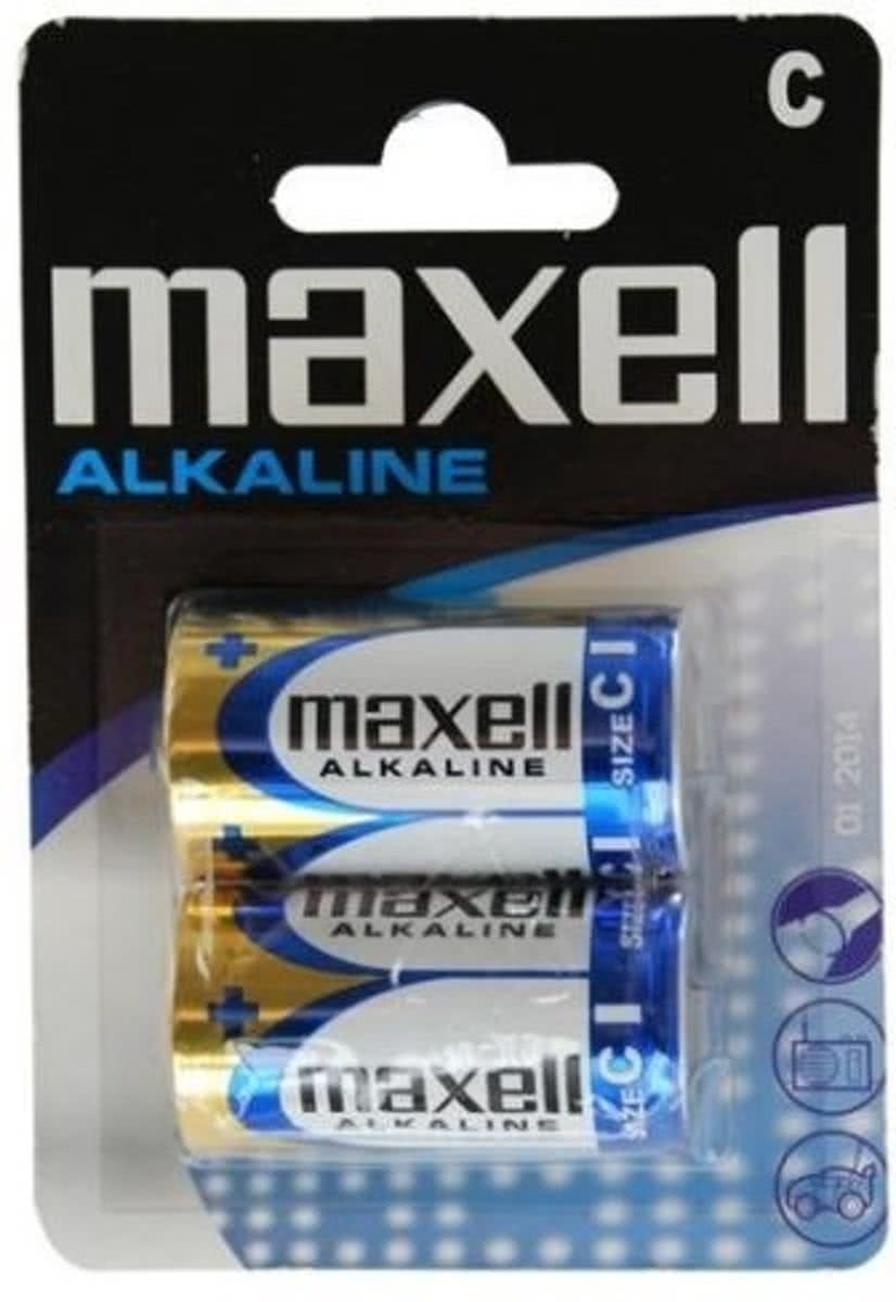 Maxell 2x alkaline batterij Alkaline LR14/C BL019