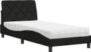 vidaXL Lit avec matelas, tissu, noir, 80x200 cm