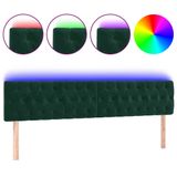 VidaXL Hoofdbord Donkergroen Fluweel 200x7x78/88 cm