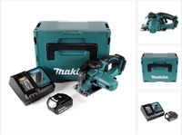 Makita DCS 552 RT1J 18 V accu metalen handcirkelzaag 136 mm in Makpac + 1x 5,0 Ah accu en lader + zaagblad en veiligheidsbril