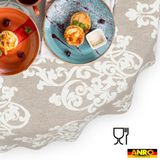 ANRO Tafelkleed Damast Beige Ovaal 180x140cm