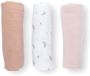 Doomoo Lovely Set van 3 Babydoeken - Flower Pink - Biologisch Katoen - 70x70 cm