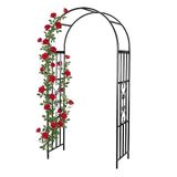 Relaxdays metalen rozenboog voor klimplanten, 206 x 114 x 50 cm, zwart