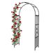 Relaxdays metalen rozenboog voor klimplanten, 206 x 114 x 50 cm, zwart