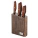 Maestro MR-1416 Professionele keukenmessen, 6 stuks, houten keer, 5 messen, messen van roestvrij staal, ergonomische handgrepen