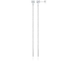 Cilla Jewels Lookinggoodtoday Zilverkleurige Ketting Oorbellen Dames van Edelstaal - 100mm