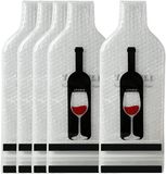 Sac à vin réutilisable sans marque 5 pièces pour voyage, manchon de protection de bouteille de vin pour avion, voiture, croisière, bagage anti-fuite